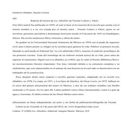 Reporte de Lectura Teatral