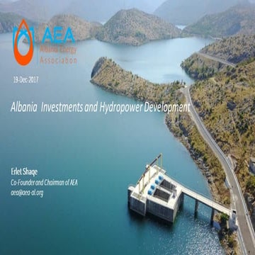 Albania investments and Hydropower development 2017