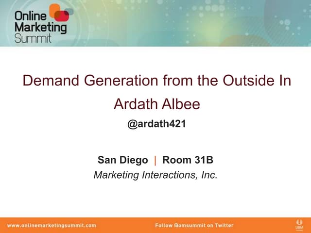 Demand Generation From the Outside In