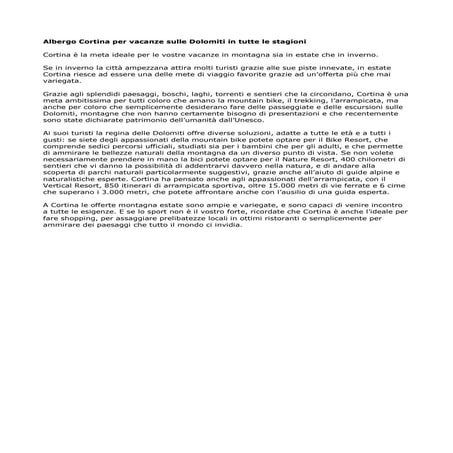 Albergo cortina per vacanze sulle dolomiti in tutte le stagioni