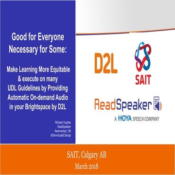 D2L Connection: Alberta - Readspeaker Breakout Session