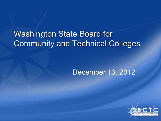 Washington SBCTC Open Course Library December 2012