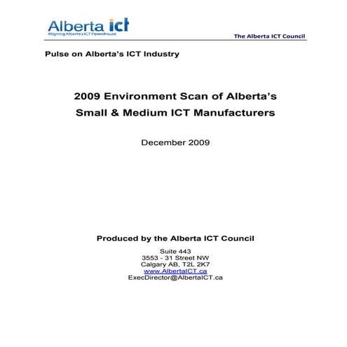Alberta ICT eScan report 2009 12-31