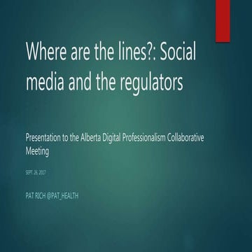 Where are the lines: Social media and the regulators