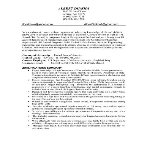 Albert dinkha resume march 2017 (2) | PDF