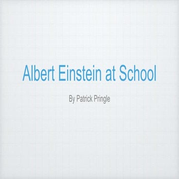 Albert Einstein at school 