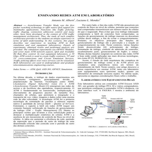 ENSINANDO REDES ATM EM LABORATÓRIO