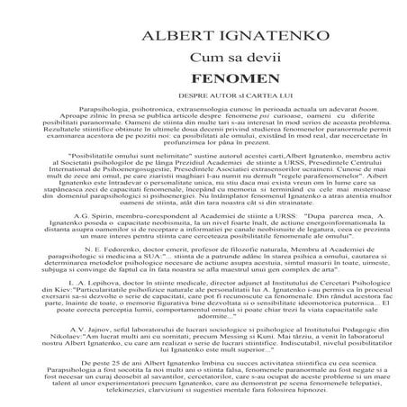 Albert ignatenko-Cum sa devii fenomen