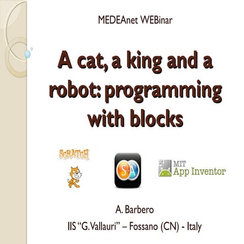 Presentation Alberto Barbero - MEDEAnet Webinar:Programming as creativity
