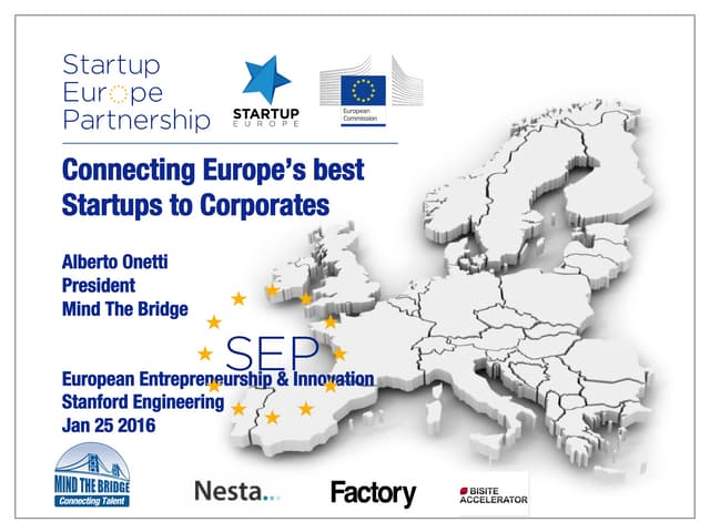 Alberto Onetti - Startup Europe Partnership (SEP) - Stanford Engineering - Ja...