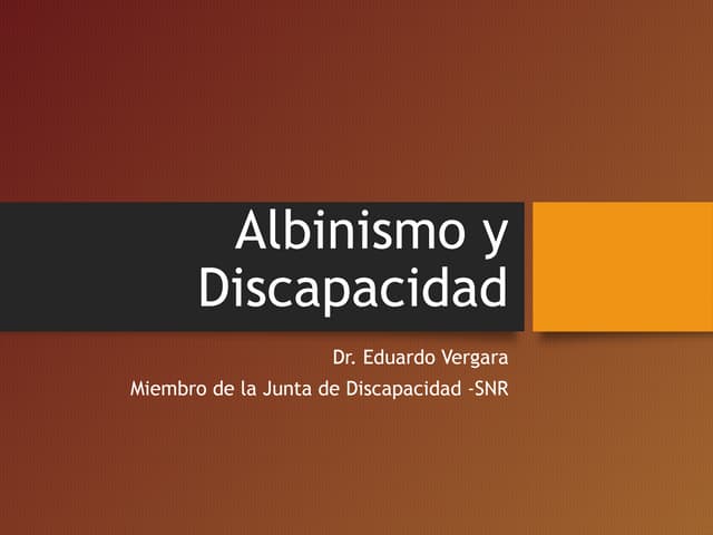Albinismo y discapacidad