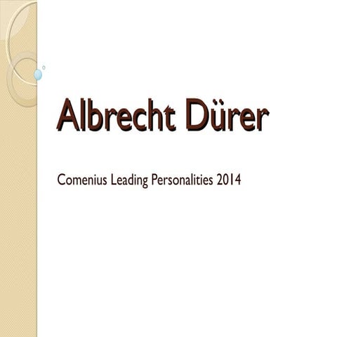 Albrecht dürer comenius 2014