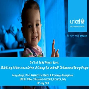 On Think Tanks Webinar Series: Mobilizing Evidence as a Driver of Change for ...