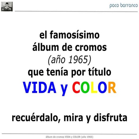 Album de cromos VIDA y COLOR