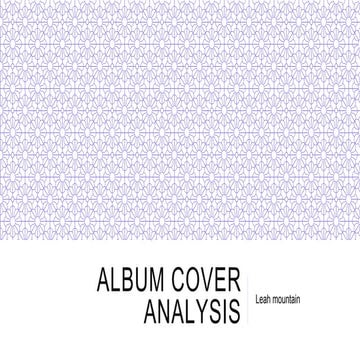 Album cover analysis 