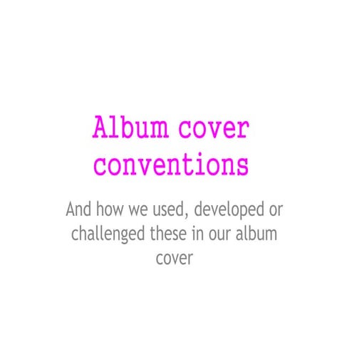 Album cover conventions