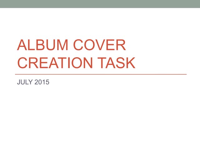 Album cover creation task