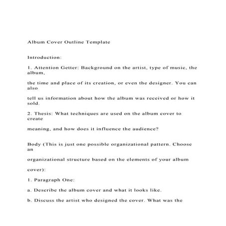 Album Cover Outline Template Introduction 1. Attent.docx
