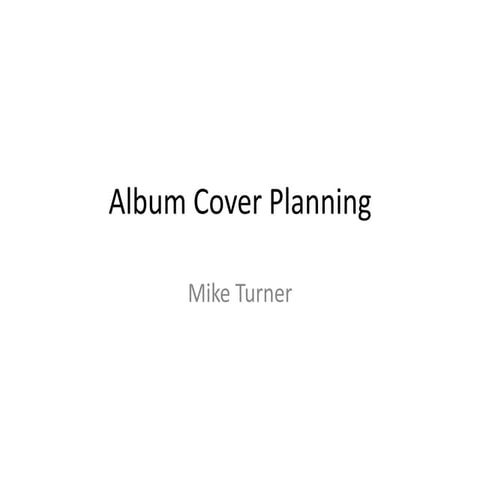 Album cover planning