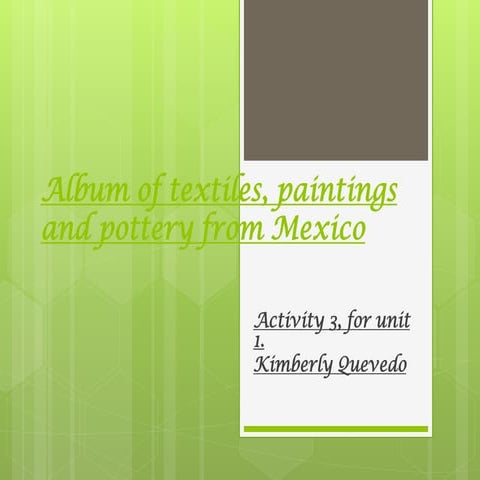 Album of textiles, paintings and pottery from