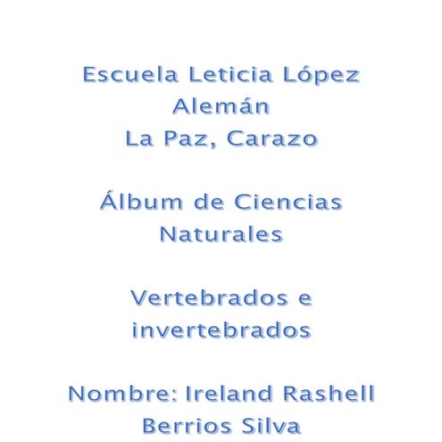 Album vertebrados e invertebrados