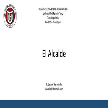 Alcalde y órganos auxiliares del poder municipal