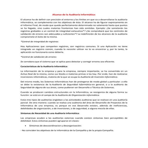 Alcance de la auditoría informática
