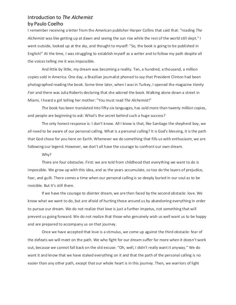 Essay about santiago in the alchemist image