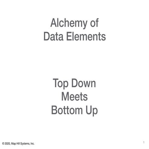 Alchemy of Data Elements - Top Down Meets Bottom Up