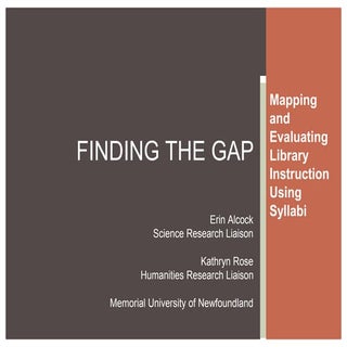 Find the gap: mapping and evaluatin...