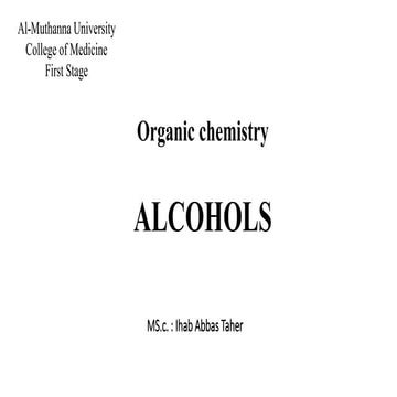 ALCOHOLS Organic Chemistry Presentation | PDF