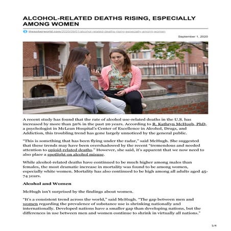 Alcohol related deaths rising, especially among women