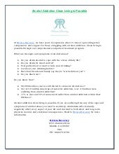 Alcohol Addiction Clean Living is Possible