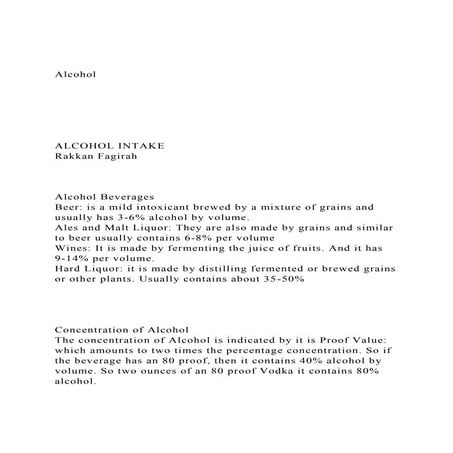 Alcohol ALCOHOL INTAKERakkan FagirahAlco.docx