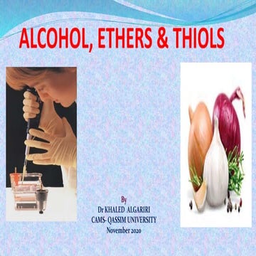 Alcohol and ethers
