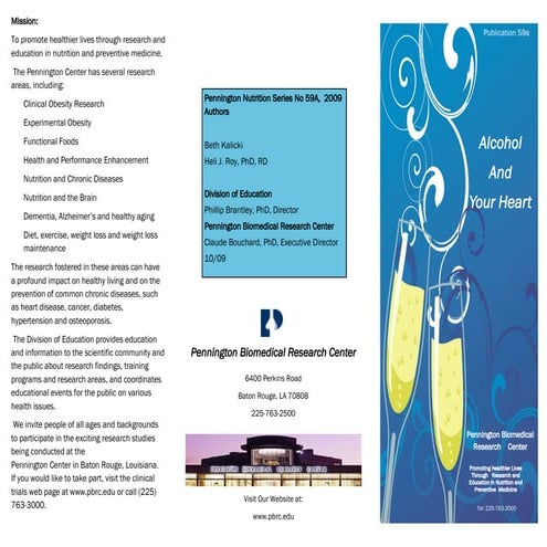 Alcohol and the heart pamphlet