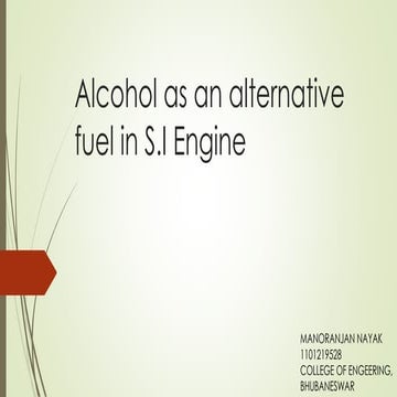 Alcohol as an alternative fuel in s 2