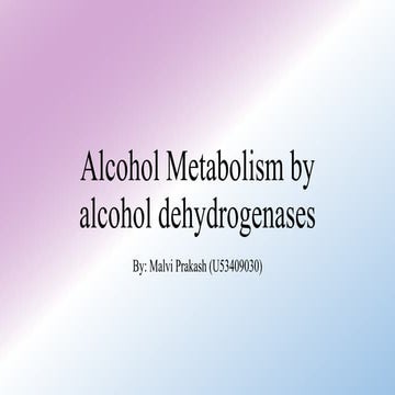 Alcohol Metabolism