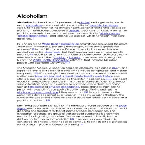 Alcoholism