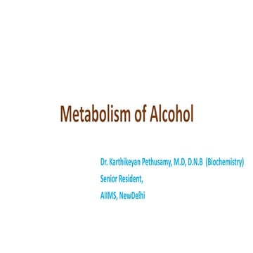 Alcohol metabolism - with YouTube video