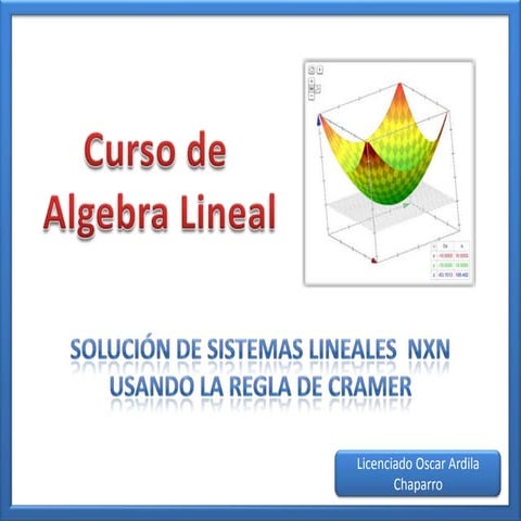 Solución de Sistemas Lineales Método de Cramer | PPTX