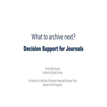 Alcts ala annual chicago 2017 journal decision support tools