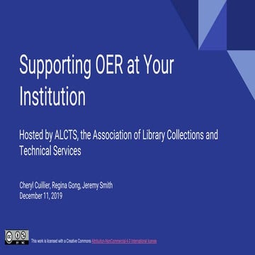 Supporting OER at Your Institution