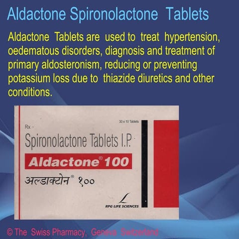 Aldactone Tablets for Hypertension & Oedematous Disorders | ODP