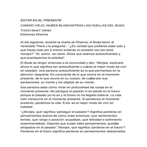 ESTAR EN EL PRESENTE