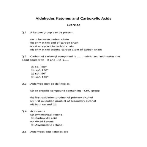 Aldehydes Ketones and Carboxylic Acids - JEE Main 2015