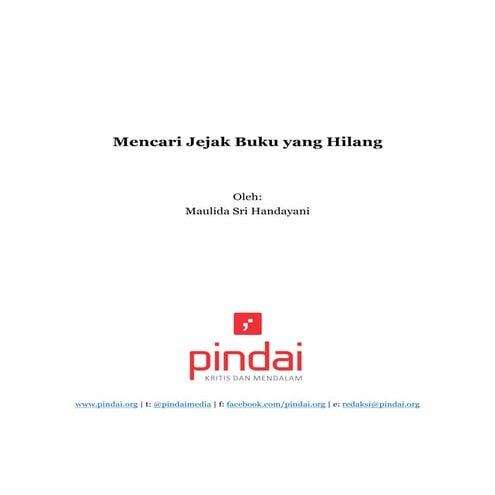 Mencari Jejak Buku yang Hilang