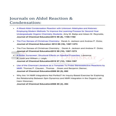 Aldol reaction & condensation project work for Presentation by EducationBhask...
