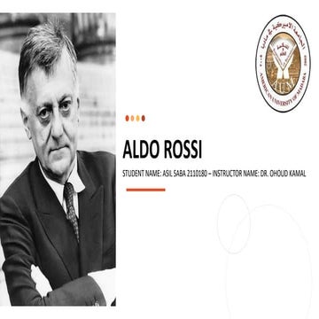 Aldo Rossi, architect prsentation about his work