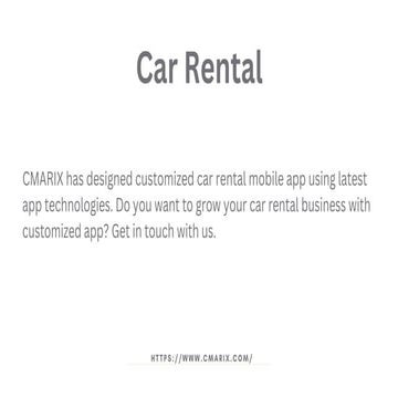 A Leading Self Drive Car Rental Platform  - CMARIX